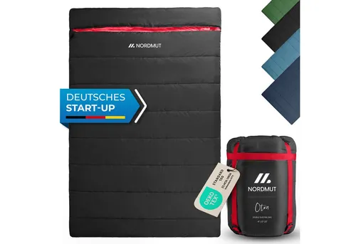 NORDMUT® Doppelschlafsack XXL mit Premium YKK Reißverschluss – Extra breiter Schlafsack für 2 Personen