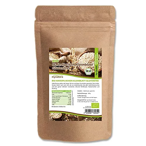 Mynatura Bio Haferflocken Kleinblatt I Glutenfrei I Hafer I Oats I Ballaststoffe I Getreide Flocken I Müsli I Mahlzeit I Im Beutel (1000g)