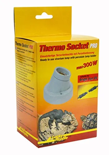 Lucky Reptile Thermo Socket PRO - Einsatzfertige Terrarienleuchte mit Porzellanfassung, ideal für Strahler bis 300 W, einfach zu installieren ohne Fachkenntnisse