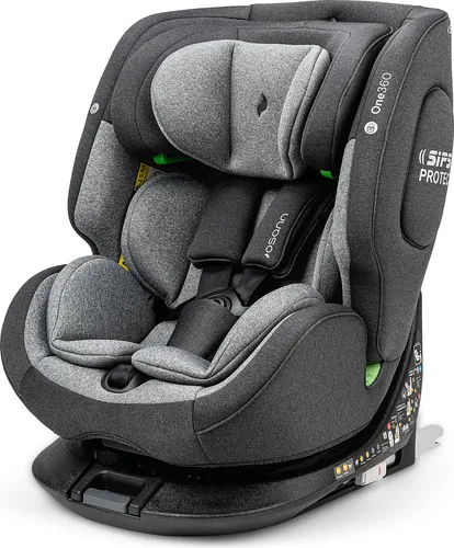 Osann ONE360° drehbarer Kindersitz mit Isofix - Universe Grey - Kindersitz für 40-150 cm, 360° drehbar für einfaches Ein- und Aussteigen, sicher rückwärtsgerichtet nutzbar bis 105 cm, mit Isofix und Top-Tether für optimale Sicherheit.