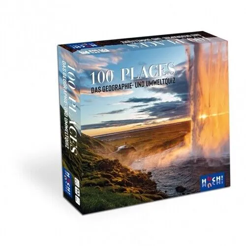 HUCH! 100 Places - Das Natur- und Umweltquiz - Gesellschaftsspiel für 2-6 Spieler ab 10 Jahren, mit 500 Fragen zu atemberaubenden Orten und nachhaltig produziert in Deutschland.