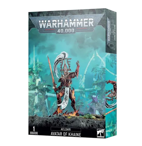 Warhammer 40.000 - Aeldari Avatar of Khaine - 40K Miniaturen, unbemalte und anpassbare Miniatur mit 3 Kopf- und Waffenauswahl für individuelle Gestaltung und kreatives Spiel.