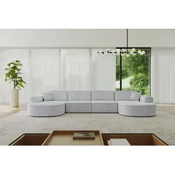ALTDECOR Ecksofa MARI-U2 - U-Form Grau 380x165 cm - Ecksofa in U-Form mit hochwertiger Polsterung und Wellenfederung für maximalen Sitzkomfort. Ideal für stilvolle Wohnzimmer und entspannte Abende mit Familie und Freunden.