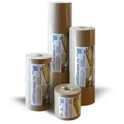 PROTECT Abdeckfolie - Selbstklebend, 150 mm x 50 m - Klebeprodukte, ideal für Malerarbeiten, selbstklebende Kraftpapier-Abdeckfolie schützt Oberflächen effektiv während des Streichens.