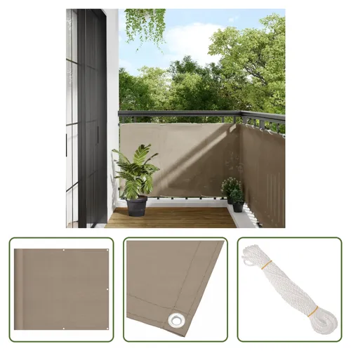 The Living Store Balkon-Sichtschutz Taupe 90x800 cm 100 % Polyester-Oxford
