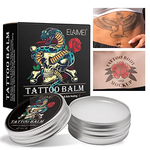 Premium Tattoo Creme Tattoo Butter, Tägliche Pflege & Aftercare für Alt Neu Tattoo Moisturizer Brightener - Verstärkt Tattoo Farben, Fördert die Heilung, 1.06oz