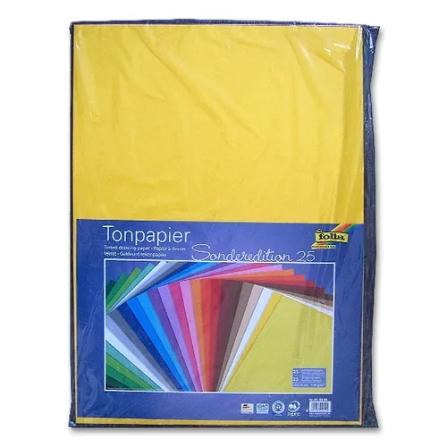 Tonzeichenpapier 130g/m² 50x70cm farbig sortiert, 25er Pack 25 Farben 0,85€/m²