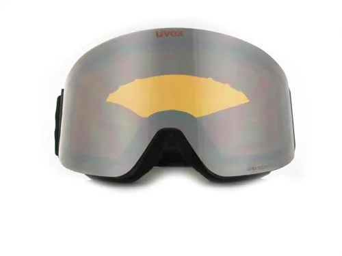 uvex provoqe FM - stylische, verspiegelte Skibrille mit Anti-Fog-Beschichtung und Over-The-Glasses-Konstruktion für Damen und Herren - black matt/silver-clear - one size