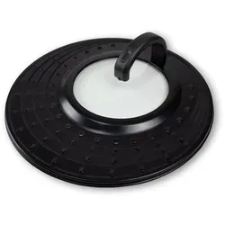 LindenBerg Spritzschutzdeckel Spritzschutzdeckel für Pfannen Ø 20-30cm aus Metall u. Glas, Anthrazit, (Pfanndendeckel, Pfannendeckel), ideal für Pfannen schwarz