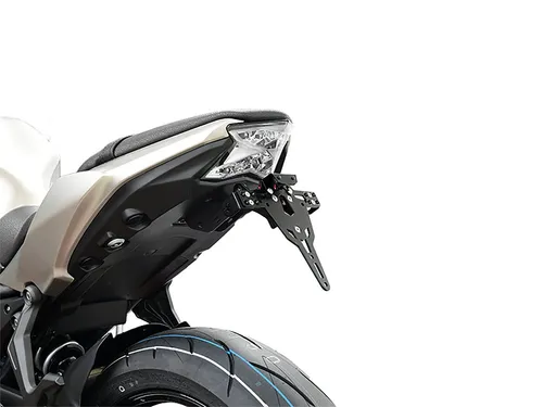 ZIEGER Pro Kennzeichenhalter für Kawasaki Z650 und Ninja 650 - Hochwertiger Kennzeichenhalter für Kawasaki Z650/Ninja 650 mit verstellbarem Neigungswinkel und optimaler Passform. Langlebig, witterungsbeständig und ohne TÜV-Eintragung erforderlich. Ideal für eine sportliche Optik.