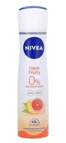 NIVEA Fresh Fruity Deo Spray 150ml - Aluminiumfrei mit Fruchtigem Duft - Deodorant für Frauen mit 48h Schutz, erfrischender fruchtiger Duft und sanfte Formel für langanhaltende Frische.