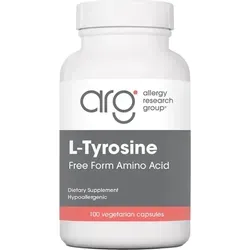 Allergy Research Group L-Tyrosine Kapseln 100 Stück - Hochreine Kapseln mit L-Tyrosin, ideal für die Unterstützung der Aminosäurenversorgung. 100 Kapseln für eine einfache tägliche Einnahme.