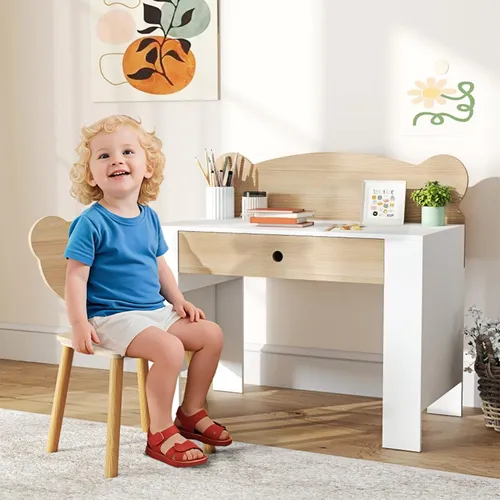 Kinderschreibtisch Set mit Schublade für 3-8 Jahre