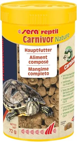 sera reptil Professional Carnivor Nature 250 ml Schildkrötenfutter | Wasserschildkröten Futter für Reptilien | Reich an Proteinen & Omega-Fettsäuren | Unterstützt Knochen- & Panzerwachstum