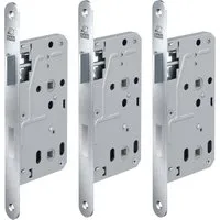 BASI Zimmertürschloss ES 929 BAD DIN Rechts/Links 20 mm Edelstahl 3er Set - Praktisches Einsteckschloss für Innen- und Badezimmertüren. Mit spezieller BAD-Lochung für komfortable Verriegelung. Hochwertiger Edelstahl-Rundstulp und flexible Montage für DIN links und rechts.