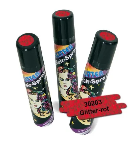 FASCHING 30203 Hairspray Glitter rot Haarspray +Glitzer +Farbe NEU/OVP