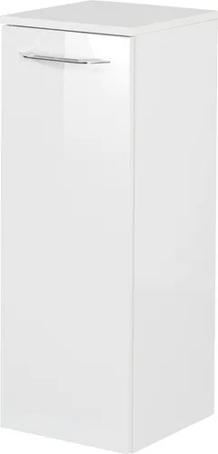 Fackelmann B.CLEVER Midischrank Badmöbel Schrank Weiß 30cm - Schränke & Wandschränke, moderner Midischrank mit 1 Tür und 2 Glaseinlegeböden, ideal für platzsparende Aufbewahrung im Badezimmer, gefertigt in Deutschland.