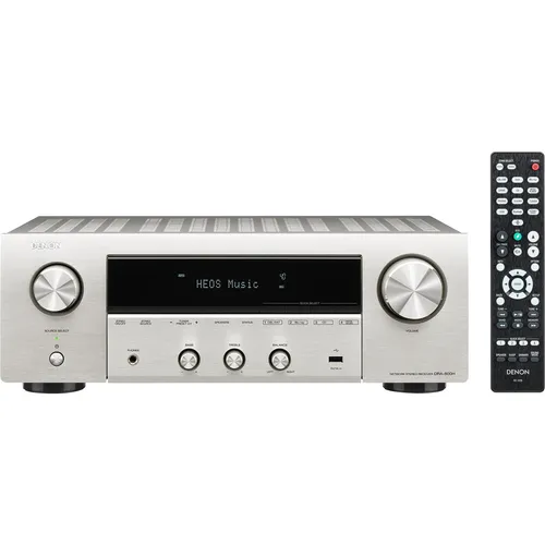 Denon DRA-800H Silber Stereo Receiver – Bluetooth, Wifi & HDMI - Receiver mit 2 Kanälen, ideal für HiFi-Enthusiasten, bietet erstklassigen Sound und vielseitige Anschlussmöglichkeiten, inklusive DAB+.