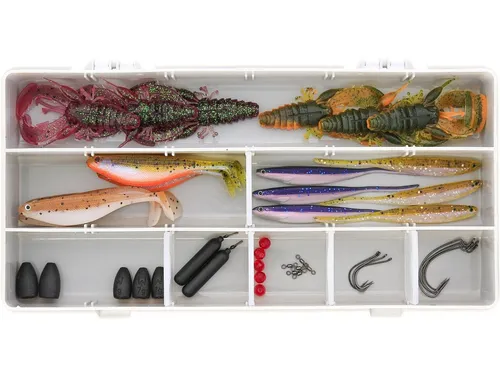 Westin Perch Box Dropshot & Texas & Carolina - 45-teiliges Köderset - Vielseitiges 45-teiliges Kunstköderset für Süßwasserangeln, ideal für Barsch und Zander. Perfekt für Dropshot, Texas und Carolina Rig, um die Fangchancen zu maximieren.