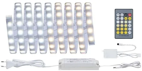 Paulmann 70624 MaxLED 500 LED Strip - 3m Tunable White Basisset, IP44, energiesparend mit individuellem Lichtwechsel von warmweiß bis tageslichtweiß