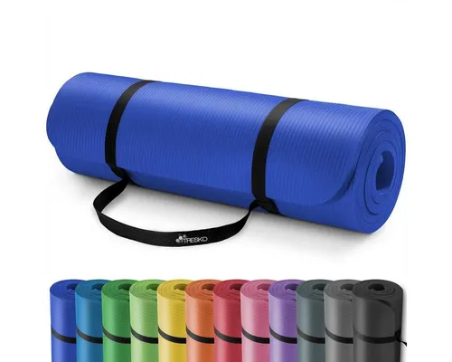 TRESKO Gymnastikmatte rutschfest mit Tragegurt Sportmatte gepolstert, Yogamatte Gymnastikmatte Dick Fitnessmatte