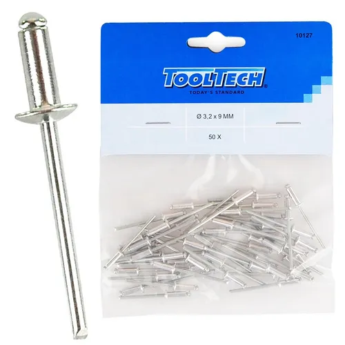 Blindnieten Nieten Set 3,2 x 9 mm Aluminium Poppnieten für Nietenzange, 50 Stück