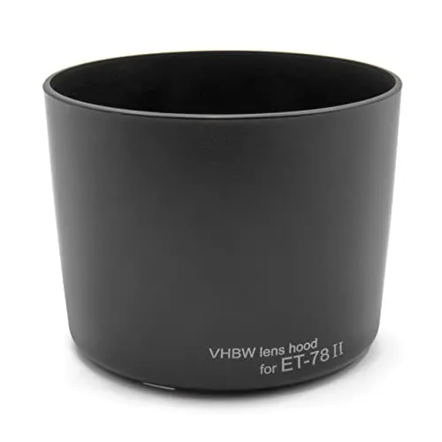 vhbw Gegenlichtblende kompatibel mit Canon EF 135mm f/2L USM, EF 180mm f/3.5L Macro USM 72mm Objektiv Schwarz, Kunststoff, Rund, 10 cm - Ersatz für ET-78 2, ET-78 II, ET-78II