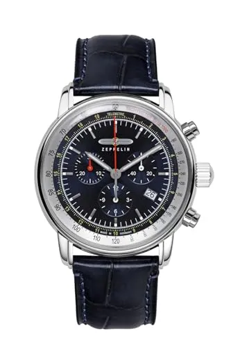 ZEPPELIN Herrenuhr LZ 14 Marine - Chronograph mit präzisem Quarzwerk und hochwertigem Lederarmband, ideal für stilbewusste Männer.