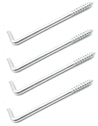 Design61 4x Gerade Schraubhaken Konsolhaken Stahlhaken 100 x 5,25 mm Wandhaken mit Gewinde Einschraubhaken für Wand & Decke Haken zur Befestigung von Seilen Ketten Pflanzen Lampen