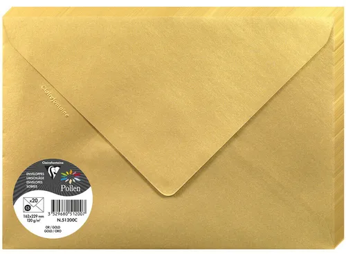Pollen by Clairefontaine Briefumschlag C5 in gold von Pollen by Clairefontaine