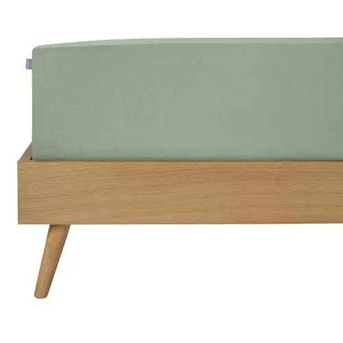 Schiesser Spannbettlaken Elli - 100 x 200 cm - Hellgrün - Spannbettlaken aus 97% Baumwolle und 3% Elasthan für perfekten Halt und Flexibilität. Ideal für hohe Matratzen, atmungsaktiv und pflegeleicht. Schadstofffrei nach OEKO-TEX STANDARD 100.