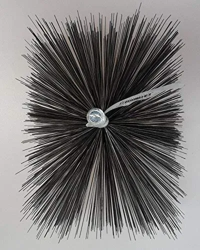 Ofenrohrbürste Drahtbürste Kaminbürste Heizkesselbürste Schornsteinbürste Kaminofenbürste Kaminbesen Rohrbürste eckig aus formstabilem Stahldraht Kaminkehrerqualität (200x200mm)
