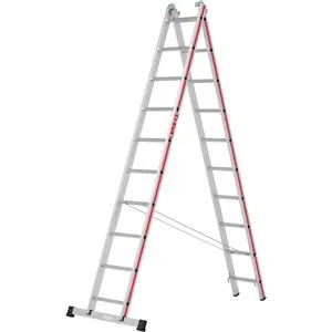 Hymer Mehrzweckleiter 404520, 2-teilig mit 10 Sprossen - Leiter für vielseitigen Einsatz, bis 150 kg belastbar, max. Arbeitshöhe 5,74 m, mit rutschsicheren Sprossen und robusten Stahlbeschlägen. Made in Germany.