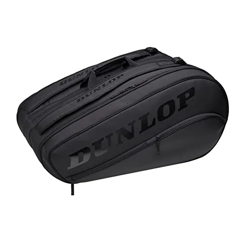 Dunlop Team Tennistasche Black/Black One Size - Tennistasche mit zwei Hauptfächern für Schläger und belüfteten Fächern für Kleidung, ideal für eine organisierte und komfortable Sportausrüstung.