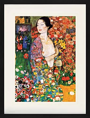 1art1 Gustav Klimt Poster Die Tänzerin, 1916 Gerahmtes Bild Mit Edlem Passepartout | Wand-Bilder | Im Bilderrahmen 80x60 cm