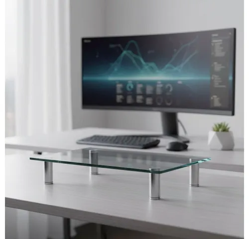 Mucola Monitorerhöhung aus Klarglas