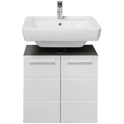 Xora Waschbeckenunterschrank Gloss - Moderne Badezimmerschränke in Anthrazit und Weiß Hochglanz, stehend mit 1 Fach und Zusatzausstattung erhältlich, ideal für stilvolle Badezimmergestaltung.