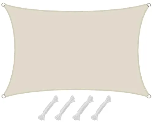 AMANKA Sonnensegel 1x2m - 98% UV Schutz & Wasserdicht - Sonnenschutz für Garten und Terrasse: Wasserdichtes Sonnensegel mit 98% UV Schutz, ideal für Spielplätze, Balkone und mehr. Strapazierfähiges Polyester sorgt für langlebigen Schutz.