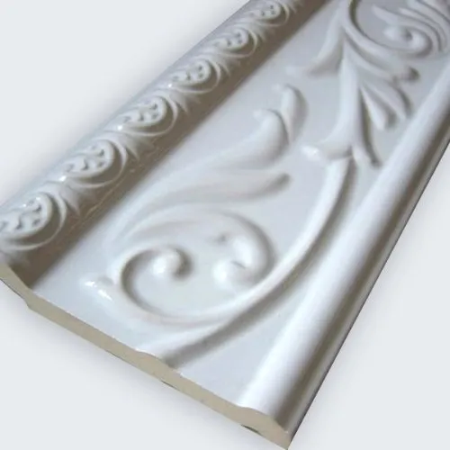 Mosafil Keramik Wand Fliesenbordüre Weiß Glänzend 10x30cm Bad Küche Dusche Strukturiert