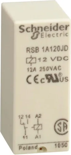 Zelio RSB Pcb Relay 1CO 230VAC - Schnittstellen-Plug-in-Relais mit 1 Wechslerkontakt, ideal für zuverlässige Schaltvorgänge bis 12 A bei 230 VAC.