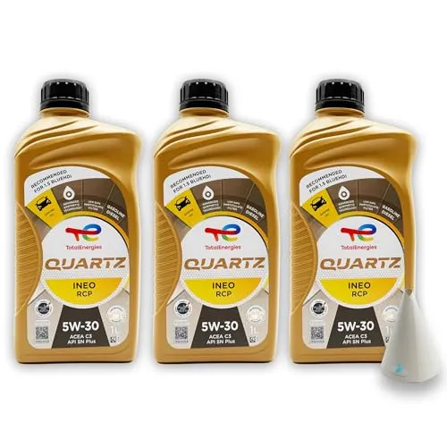 Total Quartz Ineo RCP 5W-30 | 3 L | kompatibel mit Stellantis FPW9.55535/03 | PSA B71 2290 | 3 Liter | mit Trichter |