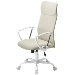 SONGMICS Chefsessel - Atmungsaktiver Netzbezug in Cappuccinobeige - Bürostuhl mit ergonomischer Rückenlehne für optimalen Komfort, atmungsaktiver Stoff und stabile Konstruktion, ideal für lange Arbeitsstunden.
