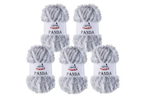 VLNIKA 500g Strickgarn Panda Häkelwolle, 330 m, 024 weiß-hellgrau