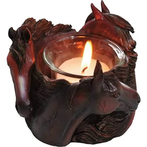 Teelicht DREI Pferdeköpfe im Kreis