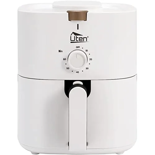 Heißluftfritteuse, 4L Air fryer XL Heissluftfriteuse für 2-6 Personen,1500W Friteuse mit Vorheizen & Warmhalten, ohne Öl und Fett, Antihaftkorb,32 Rezepte, Weiß