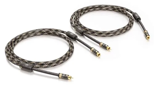 VIABLUE NF-S1 Silver Quattro Cinchkabel * Analog/NF * Audiokabel * Pair * 1 Paar * 4-Fach Abschirmung * Verzinnte OFC Litzen * T6s Cinchstecker (RCA) * Ferritfilter * 300 cm * 3.0 m