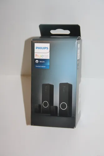 Hue Secure Kontakt Sensor Schwarz 2er-Pack - Alarmanlagen mit diskretem Design, einfache Montage dank Klebefläche und Benachrichtigungen für mehr Sicherheit zu Hause oder unterwegs.