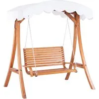 Gartenschaukel Andria aus Lärchenholz mit Sonnendach von Beliani
