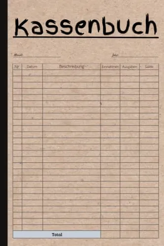 Kassenbuch für Einnahmen und Ausgaben