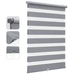 Sekey Doppelrollo Schnurlos Klemmfix 110x150 cm - Klemmrollo ohne Bohren in Grau, ideal für Kinderzimmer – sicherer Sicht- und Sonnenschutz mit 90% Verdunkelung, einfach zu montieren!